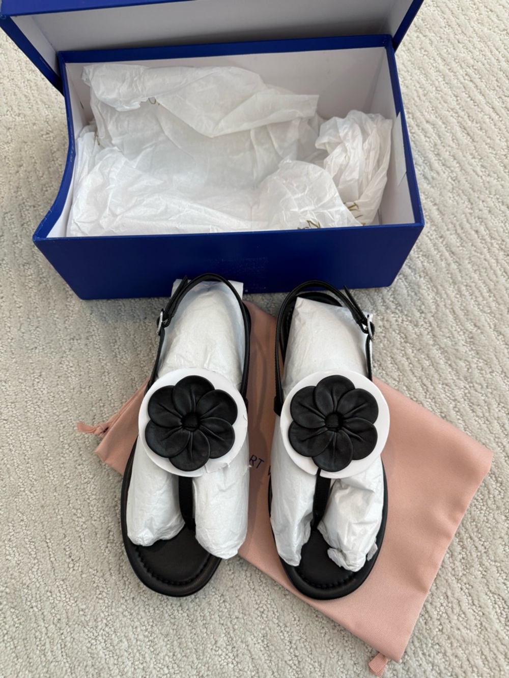 NIB Stuart Weitzman x Sandy Liang T-Strap Slingback Sandal size 6 $325 - Picture 11 of 11